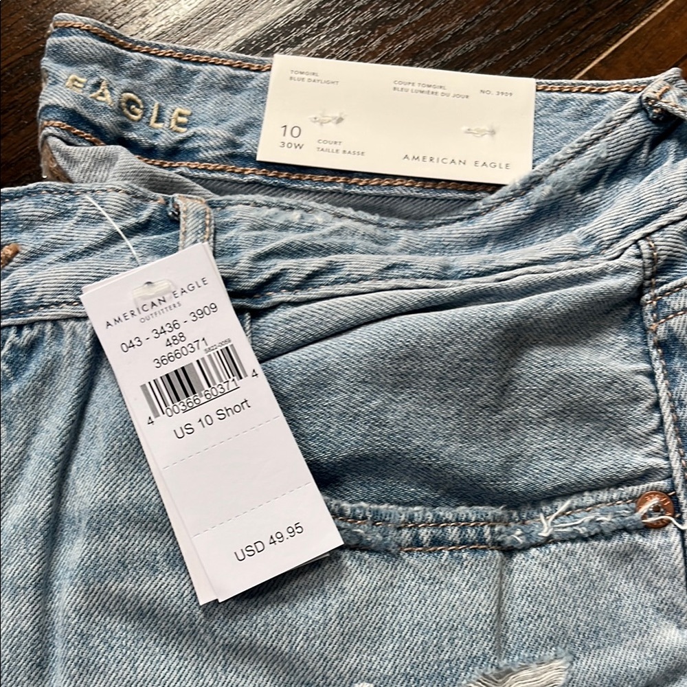 American Eagle Outfitters Blue Straight Leg Jeans with Soft Stonewash